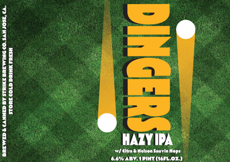 Strike Brewing Co. - Dingers Hazy IPA Label