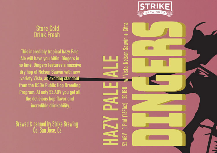 Strike Brewing Co. - Dingers Hazy Pale Ale Label