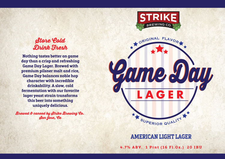 Strike Brewing Co. - Game Day Lager Label