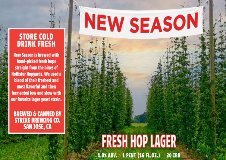Strike Brewing Co. - New Season Fresh Hop Lager Label