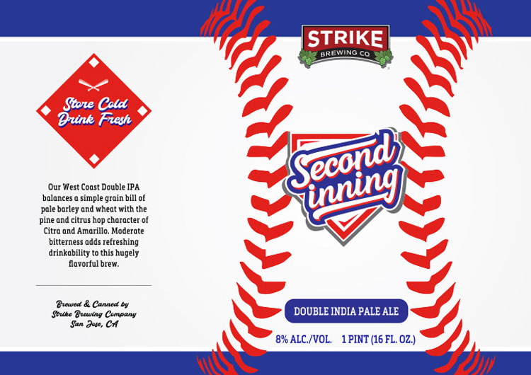 Strike Brewing Co. - Second Inning Double IPA Label