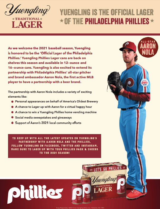Yuengling Is the Official Lager of the Philadelphia Phillies Advertisement