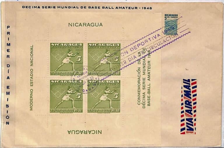 1949 Nicaragua – First Day Issue – Softball $5