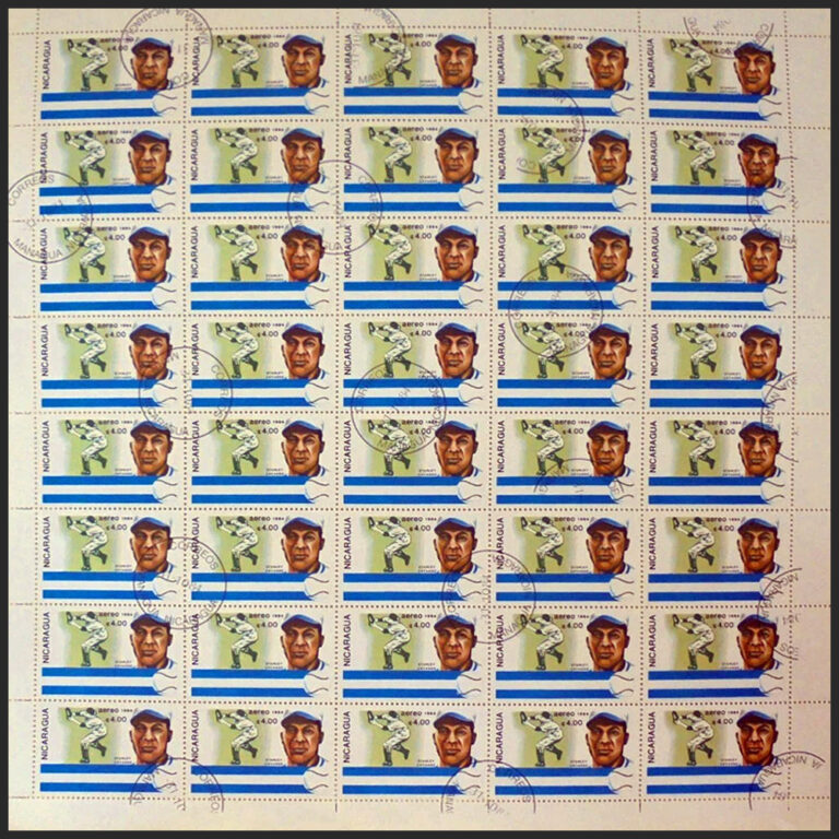 1984 Nicaragua – Famous Baseball Players, Stanley Cayasso Sheet