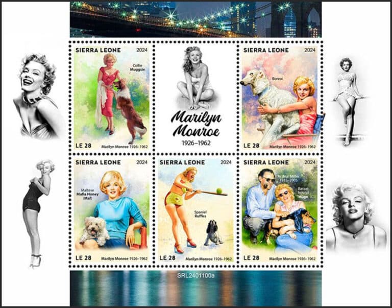 2024 Sierra Leone - Marilyn Monroe with Joe Dimaggio (6 values)