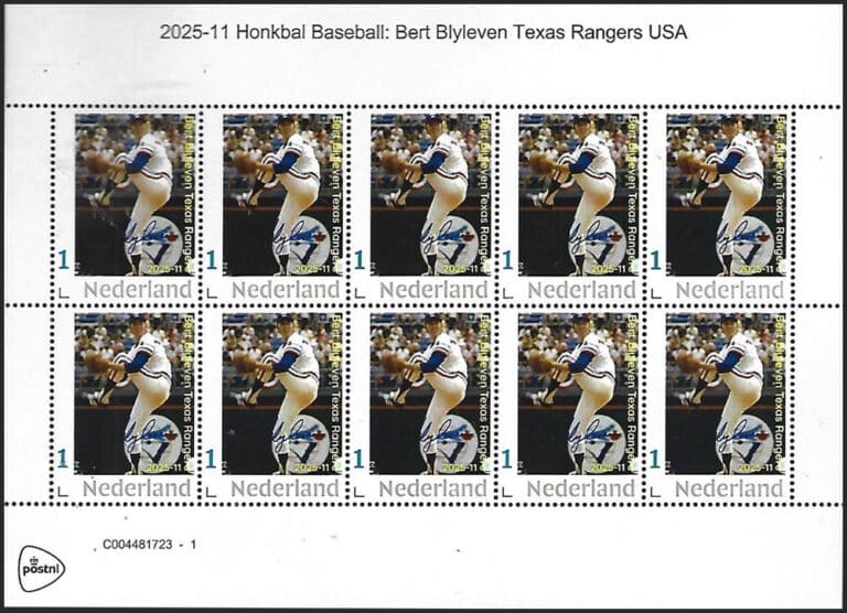 2025 Netherlands – Honkbal 11 with Bert Blyleven, sheet (10 values)