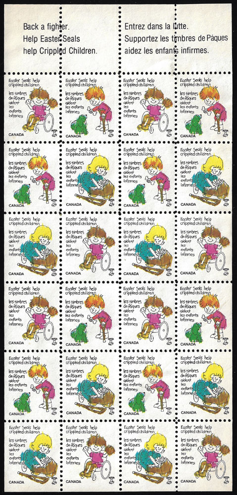 1980 Canada Easter Seals Sheet – Help Crippled Children