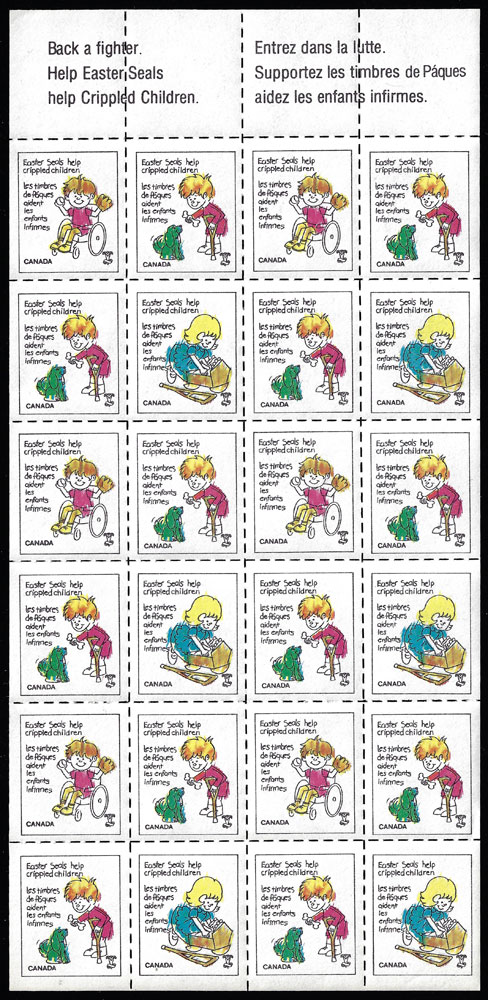 1980 Easter Seals Zipper Perf Sheet – Help Crippled Children