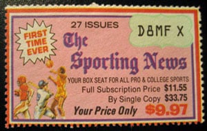 The Sporting News – Pink Subscription Stamp