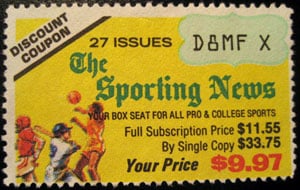 The Sporting News – Yellow Subscription Stamp