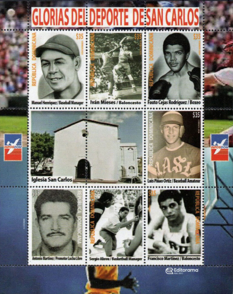 2025 Dominican Republic – Sports Legends in San Carlos, with Manuel Henríquez, Iván Mieses, Fausto "Ceja" Rodríguez, Luis Piñao, Sergio Abreu, Antonio Martínez, and Francisco Martínez