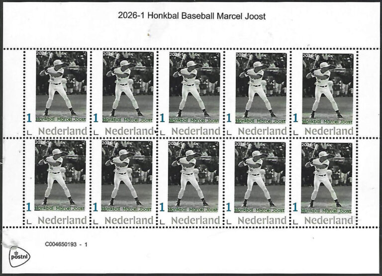 2026 Netherlands – Honkbal 1 with Marcel Joost, sheet (10 values)