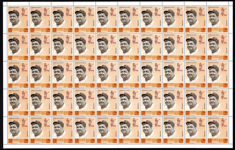 1969 Manama - Babe Ruth stamp sheet