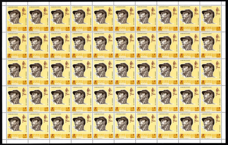 1969 Manama - Joe Dimaggio stamp sheet