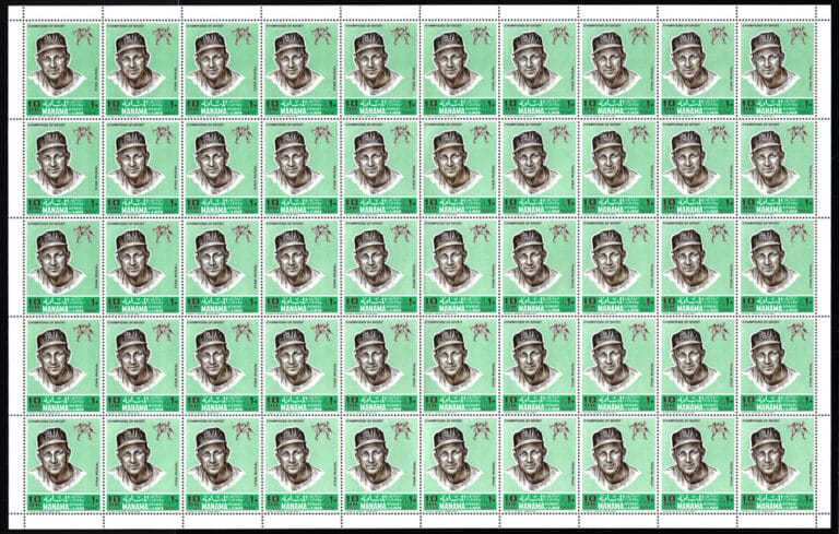 1969 Manama - Stan Musial stamp sheet