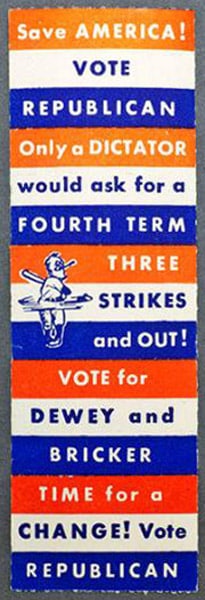 1944 – Friends of the Republican Party: Dewey & Bricker stamps