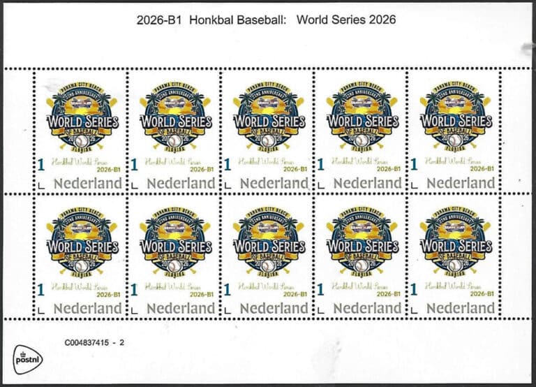 2026 Netherlands – B1: Honkbal World Series Sheet (10 values)