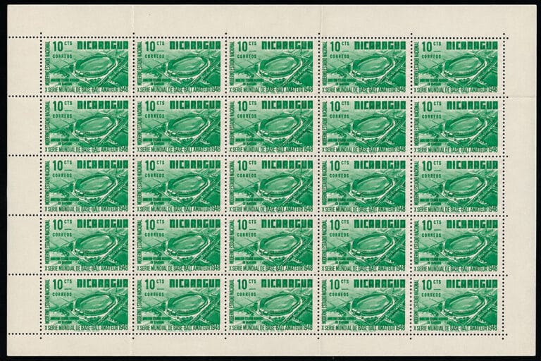 1949 Nicaragua – Modern Stadium 10¢ Sheet