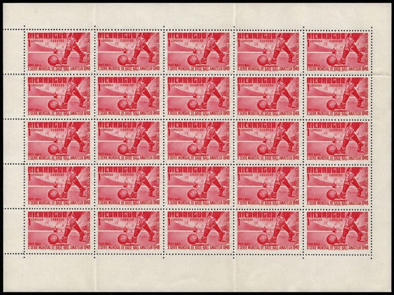 1949 Nicaragua – 10th World Series of Baseball: Football for C$1 Sheet
