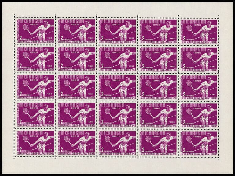 1949 Nicaragua – 10th World Series of Baseball: Tennis for C$2 Sheet
