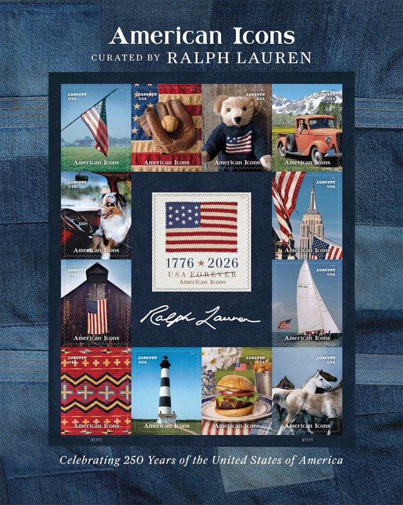 2026 America Icons – Ralph Lauren Stamp Sheet