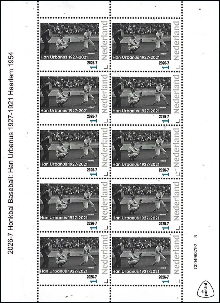 2026 Netherlands – Honkbal 7: Hans Urbanus Sheet