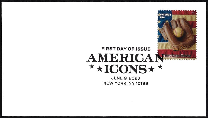 2026 American Icons: Jackie Robinson Baseball Glove First Day Cover