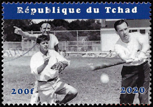 2020 Chad – Sports Practiced by American Presidents, JFK playing baseball