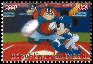 2022 Chad – Mickey Mouse playing baseball (B)