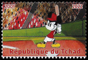 2022 Chad – Mickey Mouse playing baseball (A)