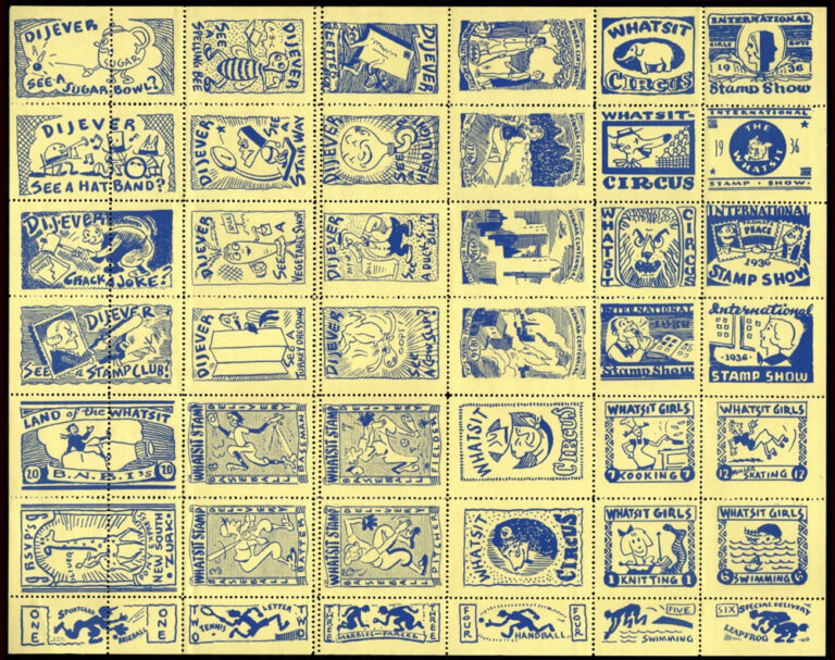 1936 Whatsit Fashions – Fantasy Stamp sheet (Yellow)