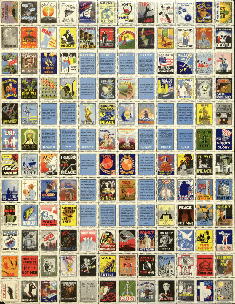 1940 National Library of Students’ Peace Poster Stamp Sheet