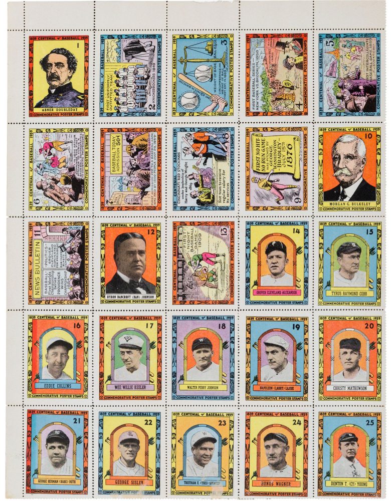 1939 – Forest Park Museum Centennial of Baseball Commemorative Poster Stamps
