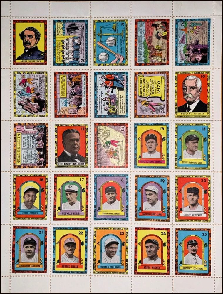 1939 – Forest Park Museum Centennial of Baseball Commemorative Poster Stamps