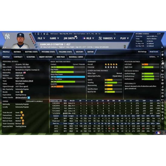 Out of the Park (OOTP) Player Profile